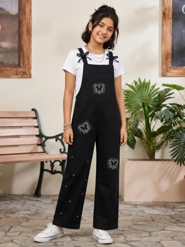 Image of KiddoPanti Girls Denim Dungaree Pant | Cotton Blend Stretch Jumpsuit | Single Front Pocket | Stylish Casual Kids Dungaree | Comfortable Everyday Wear 1-14 Years