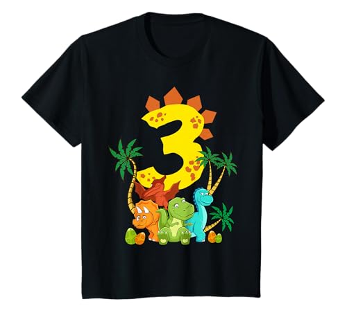 3 Jahre Geburtstag Junge Dinosaurier Party Dino Ich bin 3 T-Shirt