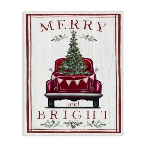 Merry Bright Christmas Truck, 24 x 30 Inch Framed Giclée Print