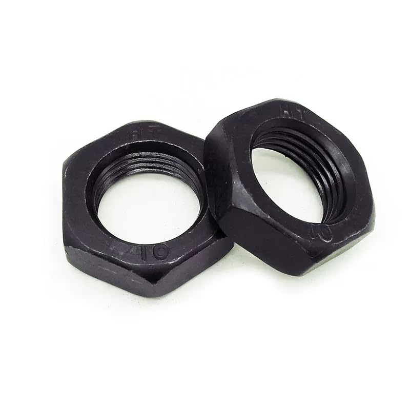 Black 10.9 Steel Left Hand Thread Thin Hex Nuts M8-M42 (100,M8 x 1.25mm)