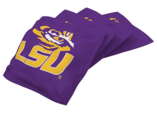 Wild Sports NCAA College LSU Tigers Purple Authentic Cornhole Bean Bag Set (4 Pack)