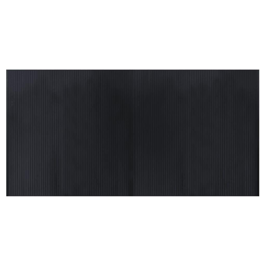 Bambusteppich Rechteckig Schwarz 100x200 cm