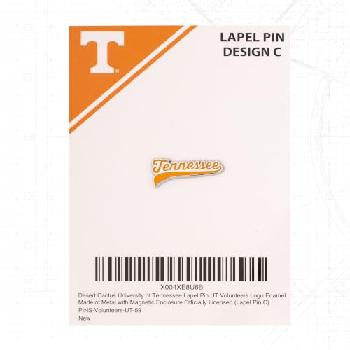 Image of Desert Cactus University of Tennessee Magnetic Metal Lapel Pin (C) | Officially Licensed UT Tennessee Volunteers Enamel Finish Lapel Pin Formal Wear Bag and Hat Jewelry Tie Track Brooch Pin