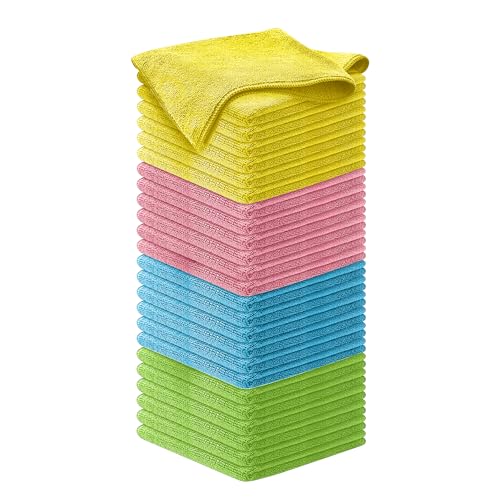 Image of USANOOKS Premium 300GSM Microfiber Cleaning Cloth - 12.5 inchx12.5 inch High Performance - 1200 Washes, Ultra Absorbent Microfiber Towels for Cars Undercarriage, Rims & Engine Bay Cleaning - Microfiber Cloth