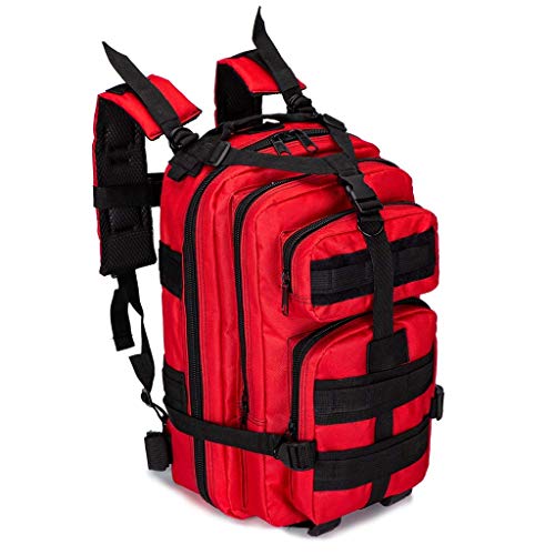 Jipemtra Tactical First Aid Bag MOLLE EMT IFAK Backpack Rucksack Emergency (Red 25L), Red 30l - Image 2