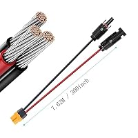 ZkeeShop Solarladekabel Solarstecker auf XT60 Adapter Stecker Anschluss von Solarpanel 12AWG Kabel für EF DELTA 2 River Pro Solargenerator Tragbare Powerstation (7.62M) – Ansicht 2
