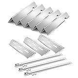 Secbinw Grill Replacement Parts for Weber Genesis II 300 Series Stainless Steel 17” Flavorizer Bars and Heat Deflector 3 Burner Tubes for Weber Genesis 2 E310 E330 S335 LX 340 GS4 66032 66040 67490