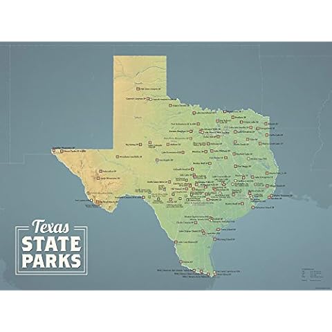 Texas State Parks Map 18x24 Poster (Natural Earth) Cover