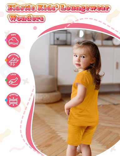 Boys Summer Outfits,Cotton Ultra-Soft T Shirt and Short Sets for Toddler Little Girl,2 Piece Kids Clothes Sets 18M-8Y3