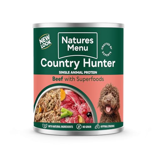 Natures Menu Country Hunter Canned Wet Dog Food - Seriously Meaty Beef - 6 x 600g