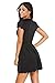 Sidefeel Women Sweet Scallop Pleated A-line Dress Small Black