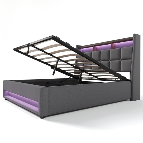 DEKKETO Boxspringbett mit Stauraum und USB