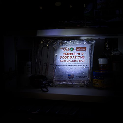 Grizzly Gear Emergency Food Rations 5 Pack - 3600 Calorie Bar - 15 Day Supply - Less Sugar and More Nutrients Than Other Leading Brands - (5 Shelf Life)
