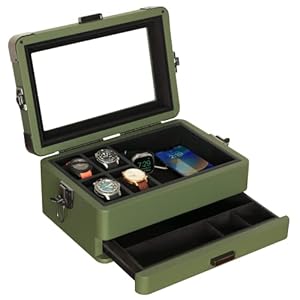 Case Elegance Military Uhrenbox 10 Fächer