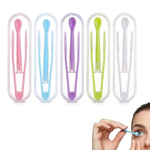 Jetstream 5 Piezas Pinzas para Lentes de Contacto, Removedor de Lentes de Contacto, Ventosas Lentillas, Adecuado para Lentes Blandos y Duros, Herramienta Auxiliar Portátil