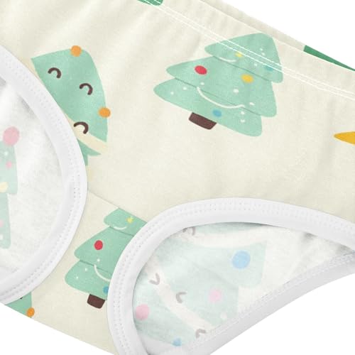 Colorful Christmas Trees Elastic Waistband Girls' Panties Comfort Underwear for Young Girls in Sizes 2T,3T, 4T, 5T, 6Y and 8Y4