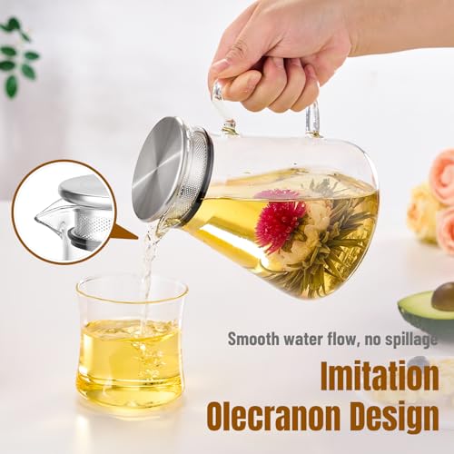 Image of Baalaka Glass Teapot with Infuser, Stovetop Glass Tea Kettle, 33oz /1000ml