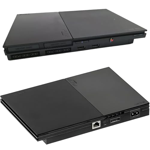 Image of Zeust PlayStation 2 Gaming System Bundle - Includes PS2 Console Slim & 2 Wireless Controllers - PlayStation 2 Console Like New - PS2 Video Game Console Black (Renewed)