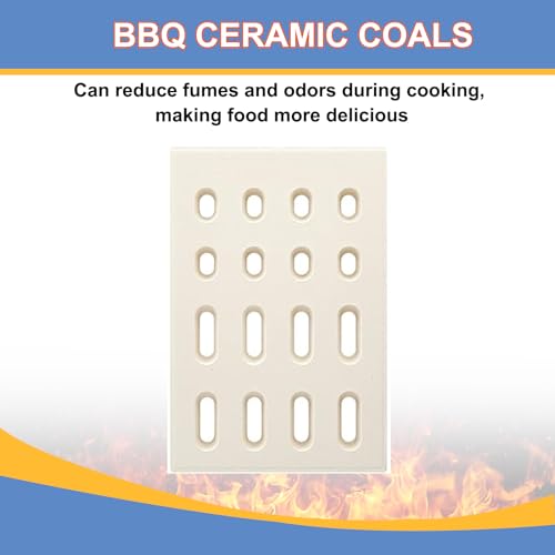 Derurizy GRILL PARTS Ceramic Brick, Ceramic Radiant Flame Tamer Replacement For Barbeques Galore Grand Turbo, Grand Hall, Members Mark Grills, Heat Plate Ceramic Briquettes thumb #5
