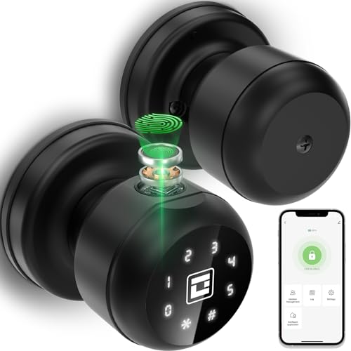 GeekTale Smart Door Knob with Keypad, Smart Door Lock Fingerprint Door