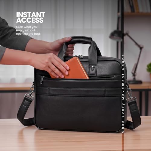 Image of FATMUG Messenger Bag - 15.6 inch Laptop Office Tech Shoulder & Handbag - Bottom Expandable