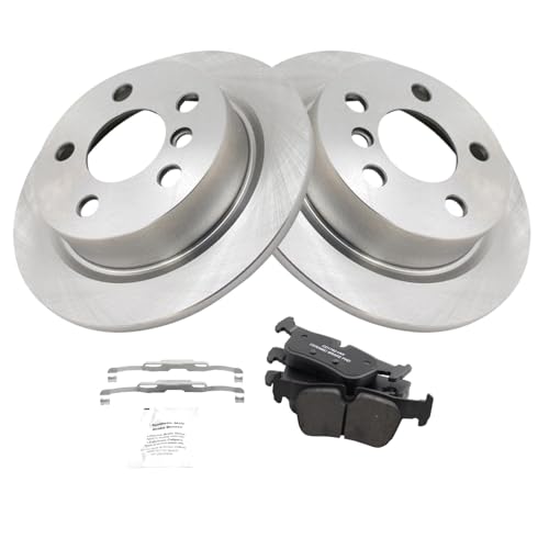 Image of TRQ Rear Brake Pad and Rotor Set Ceramic Rotors Compatible with 2020 Mini Cooper
