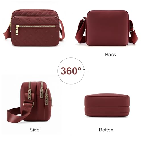 Image of Medium Nylon Crossbody Bags for Women Trendy Crossbody Purses Travel Large Cross Body Bag Quilted Purse