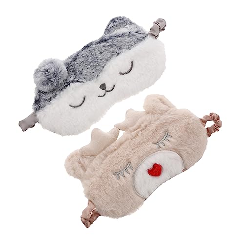 COLLBATH 2個柔らかいパイル地 アイシェード 睡眠用アイマスク 光を遮る 目かばん 旅行 飛行機 昼寝 リラックス 快適な着け心地