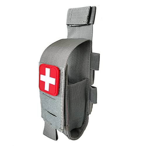 GZWER Tactical Tourniquet Pouch Holder TQ Tourniquet Case Trauma Medical Shear Pouch (Gray)