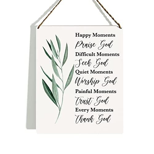 Christian Wall Decor, Bible Verse Wall Decor Wooden Hanging Sign,