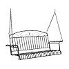 Vingli upgraded metal patio porch swing 660 lbs weight capacity steel porch swing chair for outdoors heavy duty swing chair bench for gardens yards pattern 6  urban country home decor