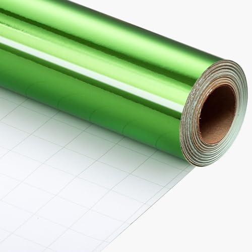 Merture Green Wrapping Paper Roll - 17 In X 33 Ft(46.5 sq.ft.) Metallic Green Solid Color Gift Wrap for Christmas Fathers Day Baby Shower Gender Reveal Party Hanukkah