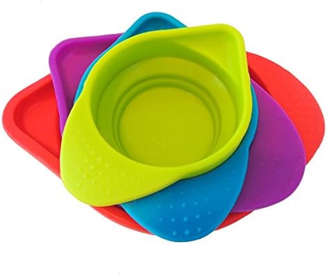Latest 4 pc Silicone Measuring Cup Set - Lifetime Replacement Warranty - Collapsible for Easy Storage - BPA - Free