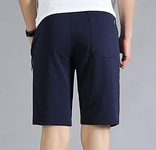 Big Boy's Casual Shorts Summer Cotton Classic Fit Drawstring Elastic Waist Beach Shorts With Pockets 10 Navy Blue #TOP6