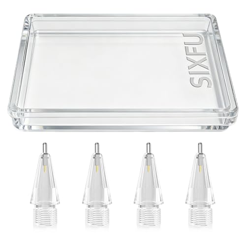Image of SIXFU 4 PCS Transparent Long Metal Tips Compatible with Apple Pencil Tip, Durable Tips Compatible with Apple Pencil Pro /USB-C / 1st / 2nd Generation, Accessories Compatible with iPad Pencil