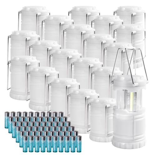 KUNHE LED Glow-in-The-Dark Camping Lanterns (20 pack) Glow & 360° Light