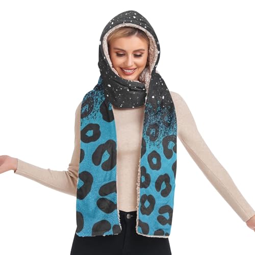 Bonnet à capuche 3 en 1 femme écharpe et poche à gants longue et polyvalente