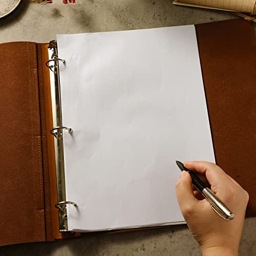 Binder Organizer Vintage Faux Leather 3 Ring Binder 1 Inch 3 Ring Leather Portfolio Leather Folder Planner Binder Holds 8.5X11 Inch Paper For Office Home Document Photo Diary Supplies (Antique Brown) #TOP6