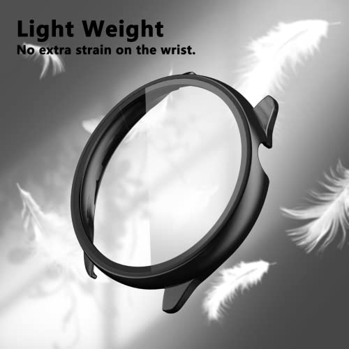 Screen Protector for Amazfit GTR Mini Smartwatch, 2-Pack Hard PC Bumper Full Face Cover Protective Case Accessories for Amazfit GTR Mini Men Women (Black+Black)