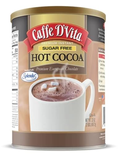 Caffe D'Vita Sugar Free Hot Cocoa Mix - Sugar Free Hot Chocolate Mix, Gluten Free, Low Fat, No...