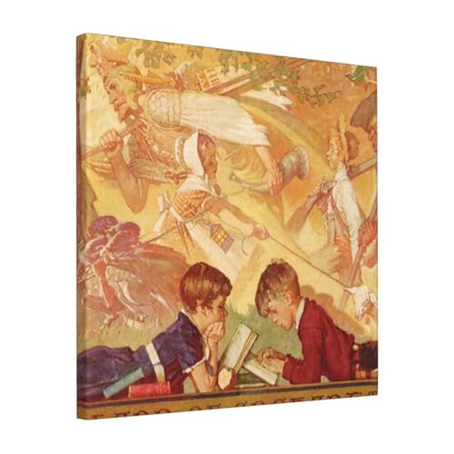 絵画 フレーム装飾画 ノーマンロックウェル Land Of Enchantment キャンバスアート アートパネル 壁画 壁掛け 絵 モダンアート 版画 壁飾り 世界の名画 ポスター 40x40cm