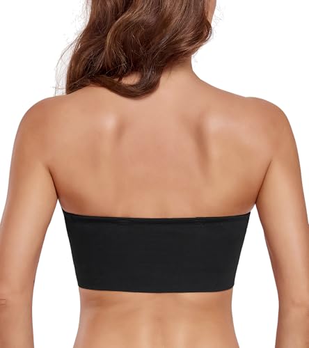 Image of Lemorosy Women's Wireless Bandeau Bra Multiway Bralette Seamless Non-Slip Silicone Comfortable Strapless Tube Top Bra