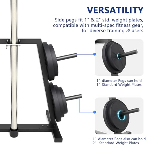 Weight Plate Rack Olympic Plate Rack Weight Storage Rack for 1-Inch Weight Plates, Olympic Weight Plate Tree - Heavy Duty Bumper Plate Rack for Home Gym, Holds 300 lbs - Image 3