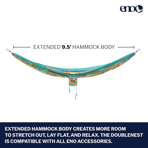Image of ENO, Eagles Nest Outfitters DoubleNest Lightweight Camping Hammock, 1 to 2 Person, Special Edition Colors, ATC
