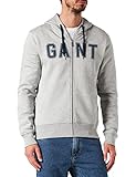  GANT Logo Full Zip Sweat Hoodie Sudadera con Capucha, Gris, M para Hombre
