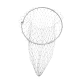 GOOHOCHY 1個 漁網 釣った魚を入れるための釣りかご 鋼線 折りたたみ 釣り用の魚網 保つ 釣り道具 釣りアクセサリー 魚ネット Silver