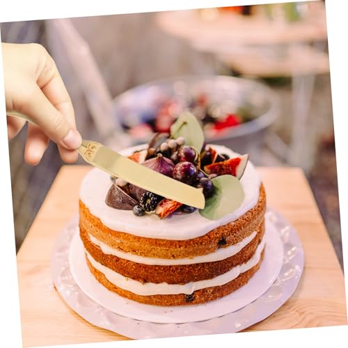 Couteau et pelle ustensiles de pâtisserie en acier inoxydable doré pour service de gâteau