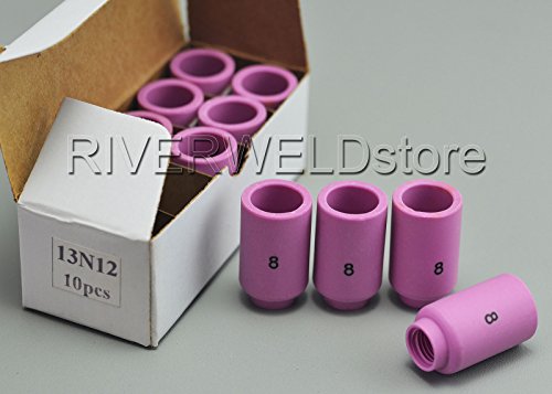 Image of RIVERWELD TIG Alumina Nozzle Ceramic Cups 13N12 8# 1 /2 inch 12.5mm 10pcs