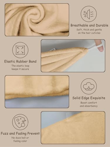 YHPDYL 3 peças de toalha de cabelo de microfibra, envoltórios de cabelo para mulheres, cabelo molhad