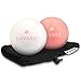 Navaris Sfere da Massaggio 2 Palle - Automassaggio Fasce Massaggi Palla Terapia Trigger Lacrosse Palline Massaggianti Gomma - Rosa Bianca